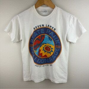 Vintage Hanes Heavyweight Shirt 1995 Balloon Race Single Stitch White Boys Large